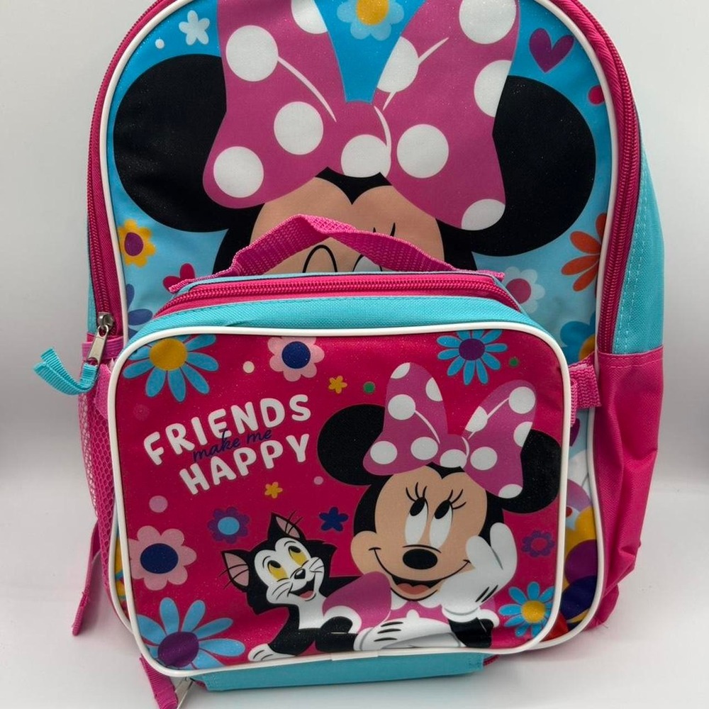 Disney Minnie Mouse pink backpack with lunch bag